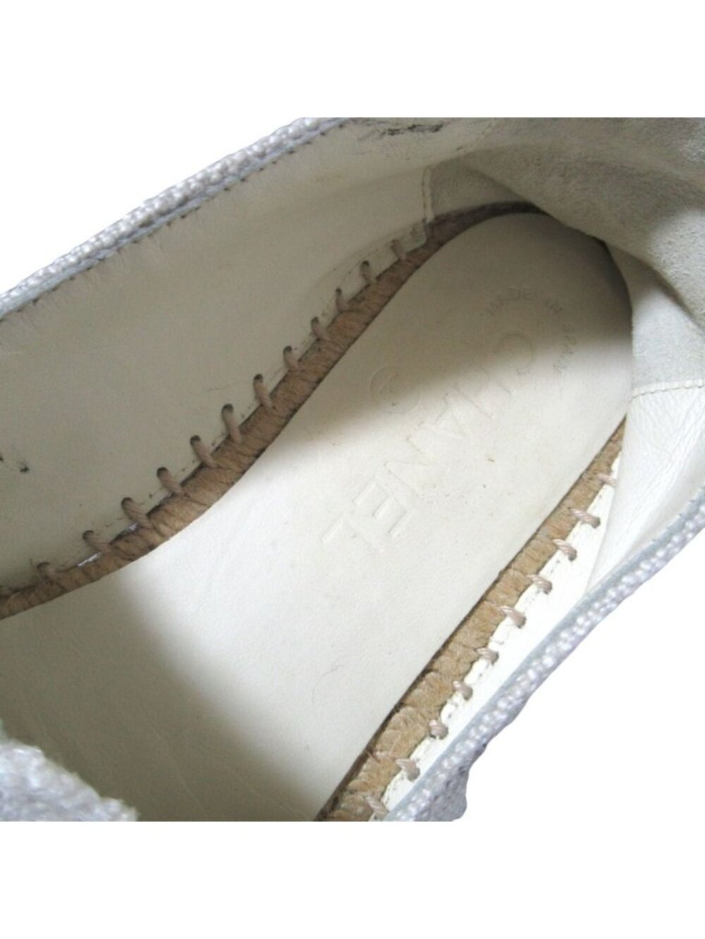 Chanel CC Logo Espadrille Shoes 36 Ivory Black Pre Owned - Picture 13 of 15